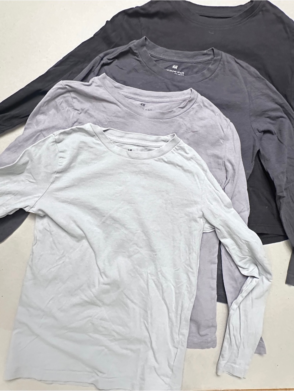 H&M Long Sleeve Crew Neck Tees - Set of 4